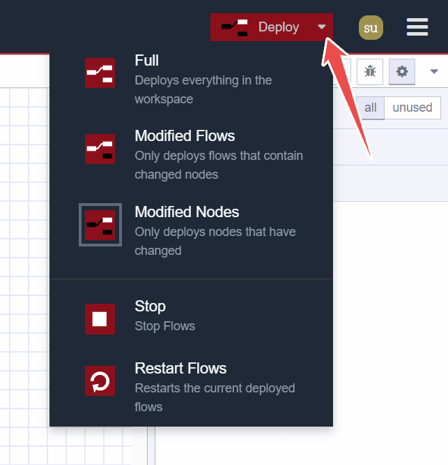Deploy Button Expand Icon and Options Deploy Button Expand Icon and Options